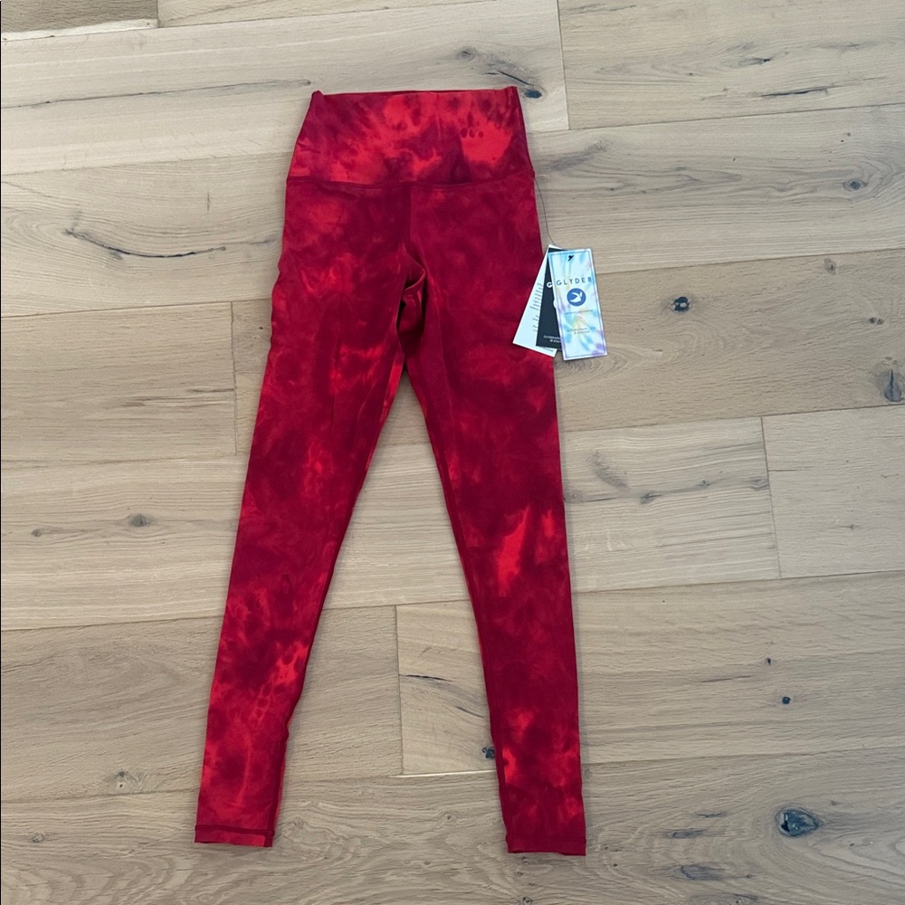 Glyder Red Tie-Dye Leggings